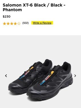 Salomon XT-6 Men's Trail Shoes - Black with Yellow & Blue Accents
